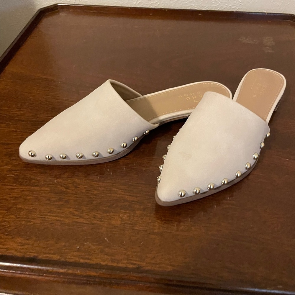 White studded Mules